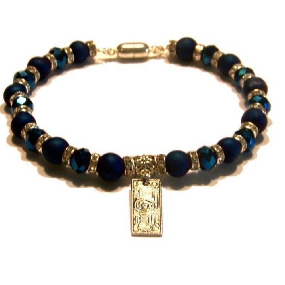 Blue Benjamins Mens Crystal Bracelet